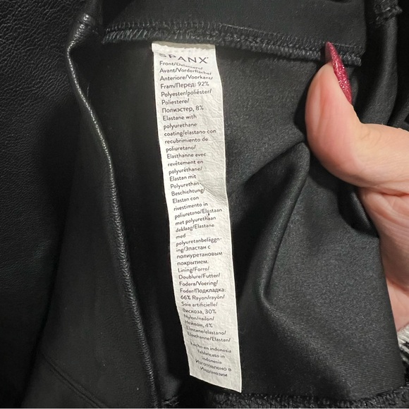 SPANX Leather-Like Combo Sheath Dress In Luxe Black - Picture 10 of 11